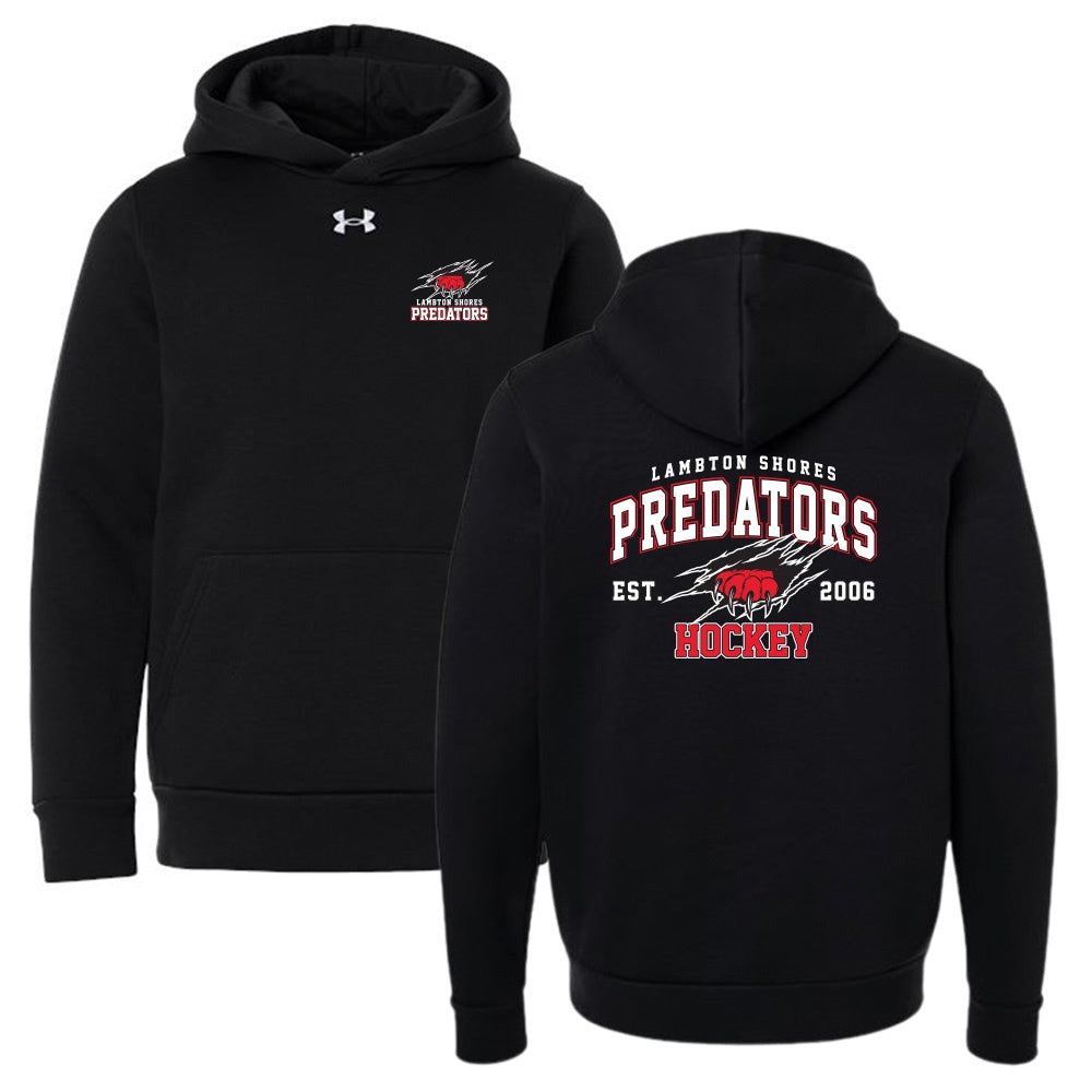 Lambton Shores Predators Youth Under Armour Team Icon Fleece Hooded Sweatshirt