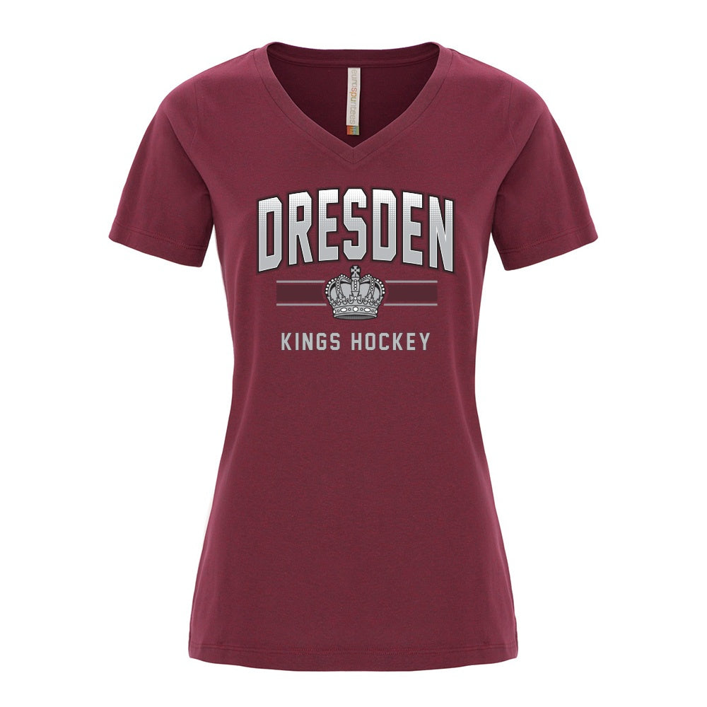 Dresden Jr Kings Ladies' Eurospun Ring Spun V-Neck T-Shirt