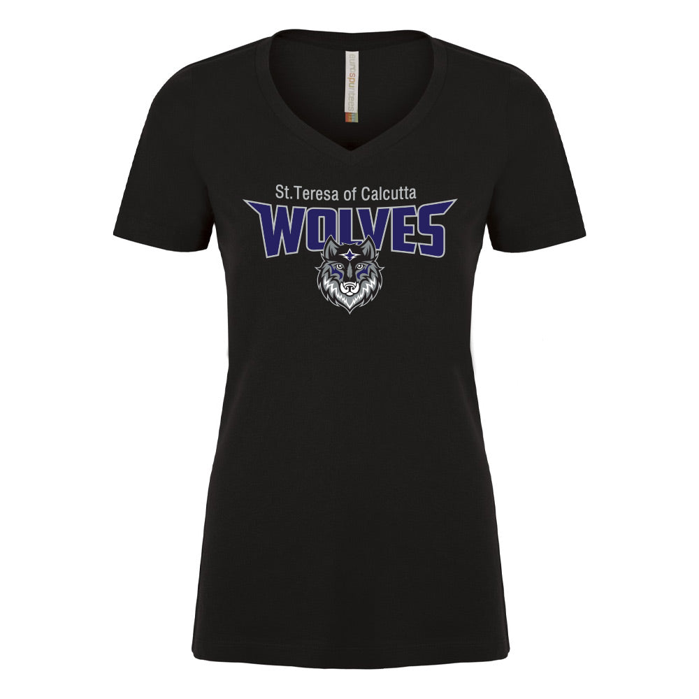 St. Teresa of Calcutta Ladies' Ring Spun V-Neck T-Shirt