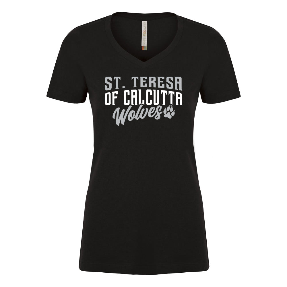 St. Teresa of Calcutta Ladies' Ring Spun V-Neck T-Shirt