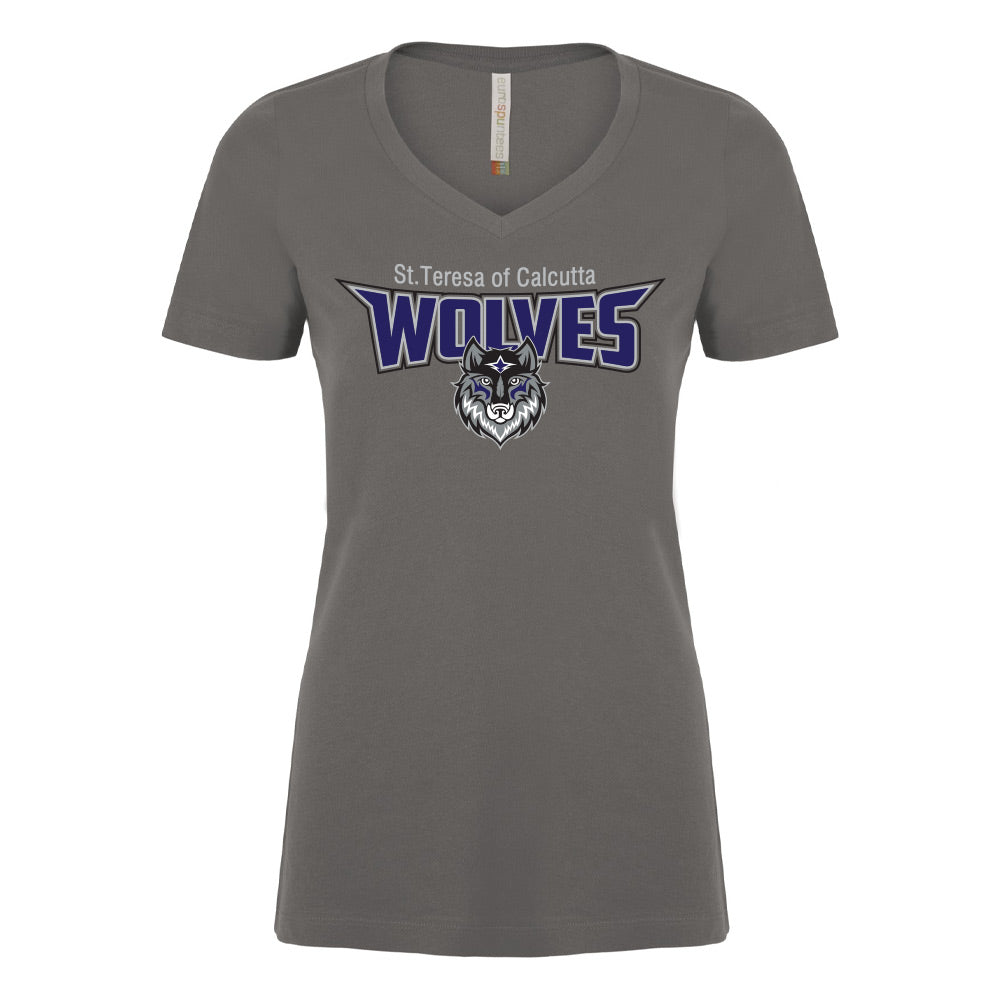 St. Teresa of Calcutta Ladies' Ring Spun V-Neck T-Shirt