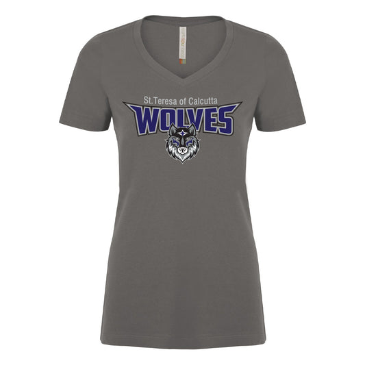 St. Teresa of Calcutta Ladies' Ring Spun V-Neck T-Shirt