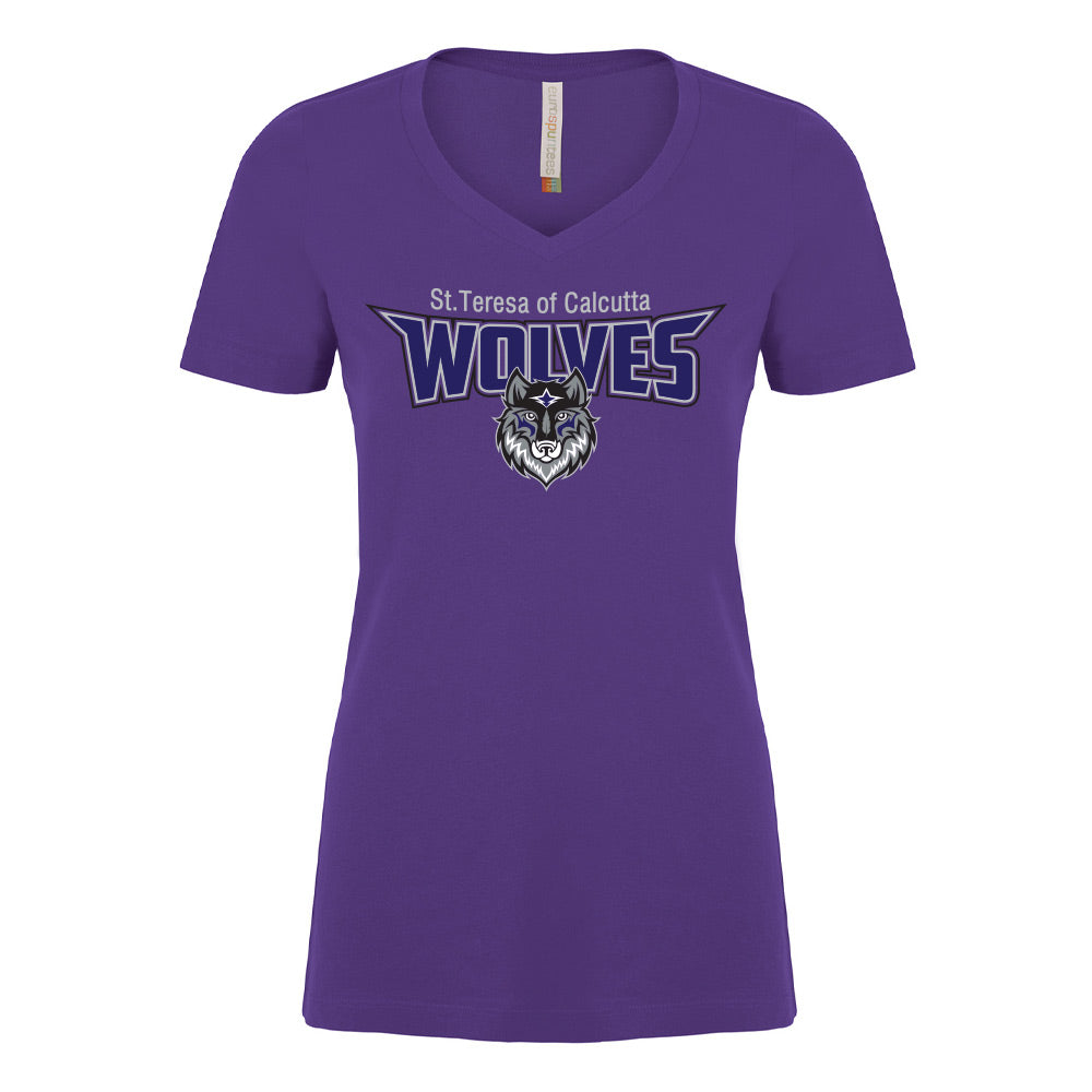 St. Teresa of Calcutta Ladies' Ring Spun V-Neck T-Shirt