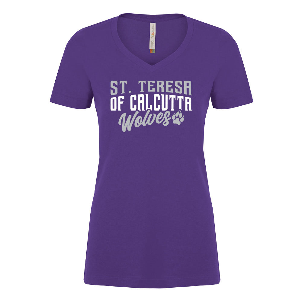 St. Teresa of Calcutta Ladies' Ring Spun V-Neck T-Shirt