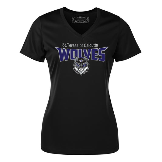 St. Teresa of Calcutta Ladies' Pro Team Short Sleeve V-Neck T-Shirt