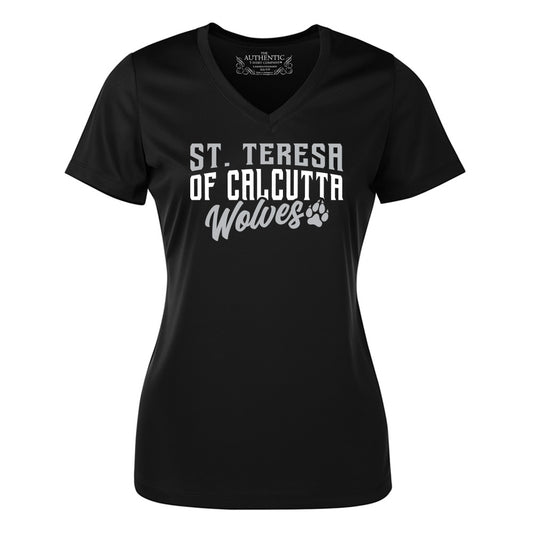 St. Teresa of Calcutta Ladies' Pro Team Short Sleeve V-Neck T-Shirt
