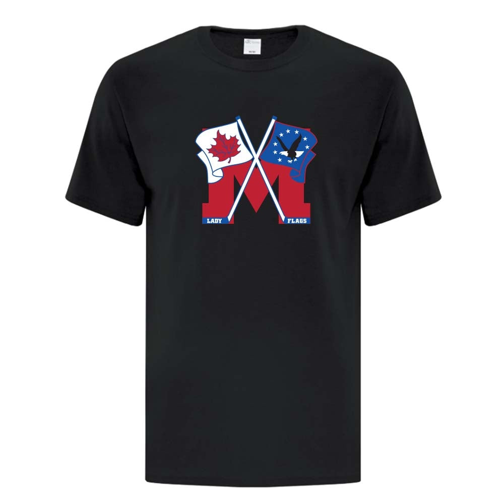 Mooretown Lady Flags Adult Cotton T-Shirt