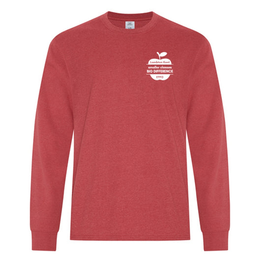Lambton Kent ETFO Red for Ed Adult Earth Wash Long Sleeve