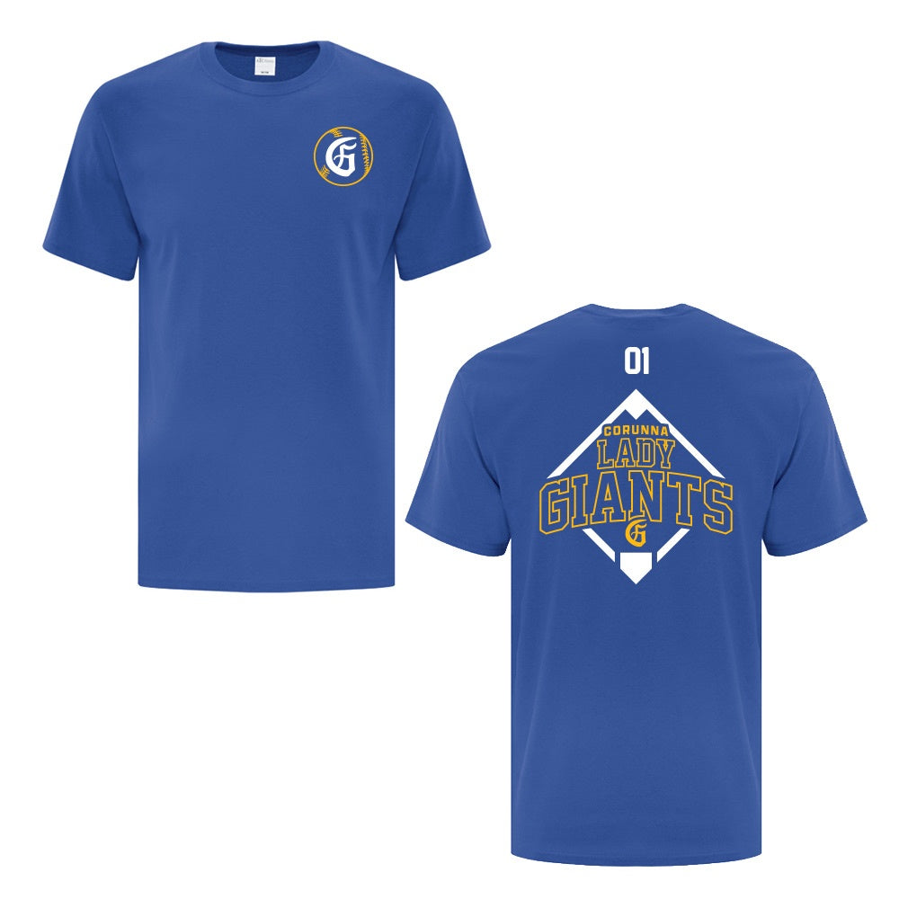 Corunna Lady Giants Adult Cotton T-Shirt