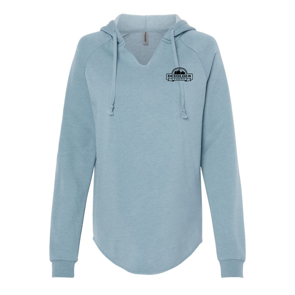 Devolder Farms Ladies' Lightweight California Wave Wash Hooded Sweatshirt