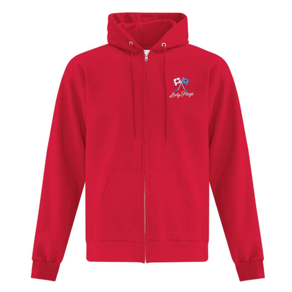Mooretown Lady Flags Adult Fleece Full Zip Hooded Sweatshirt