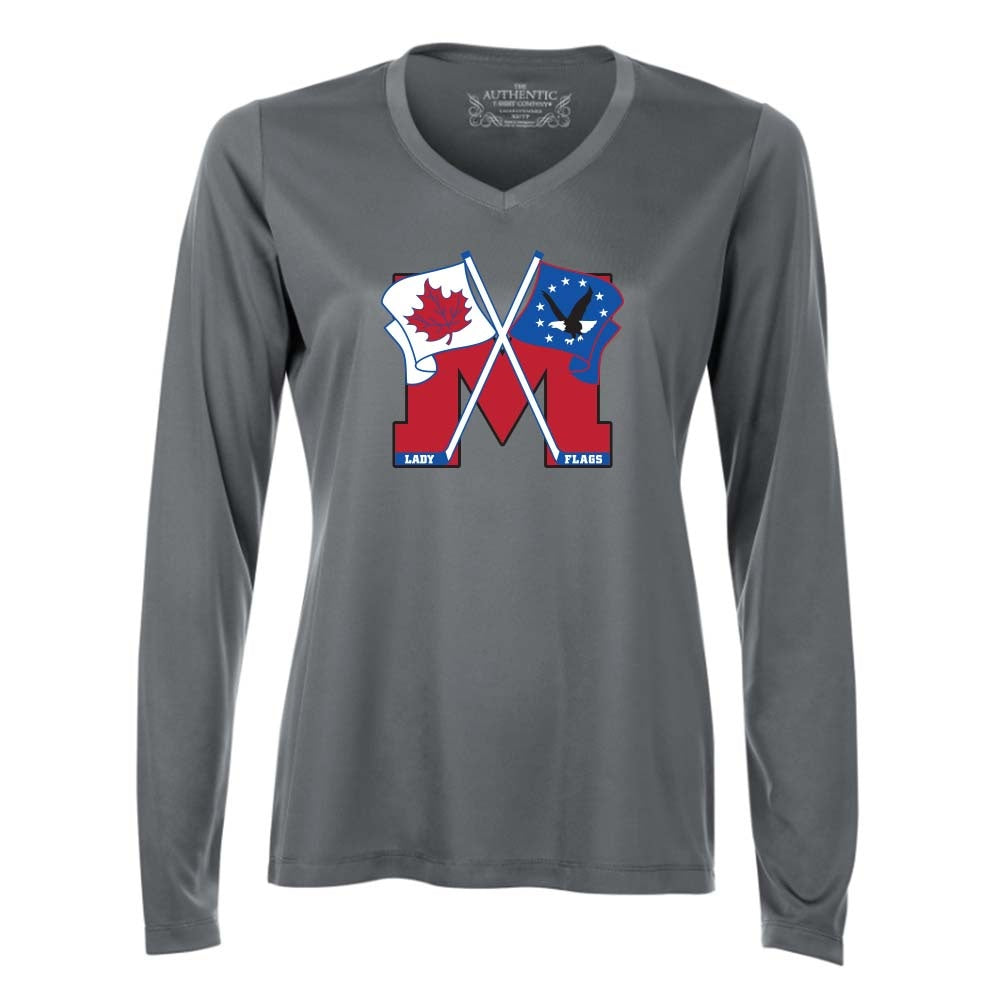 Mooretown Lady Flags Ladies' Pro Team Long Sleeve V-Neck