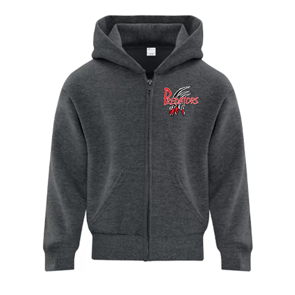 Lambton Shores Predators Youth Everyday Fleece Full Zip Hooded Sweatshirt
