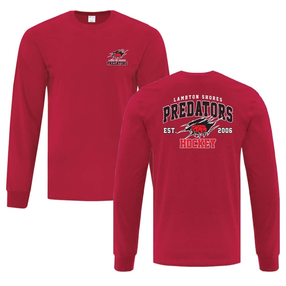Lambton Shores Predators Adult Cotton Long Sleeve
