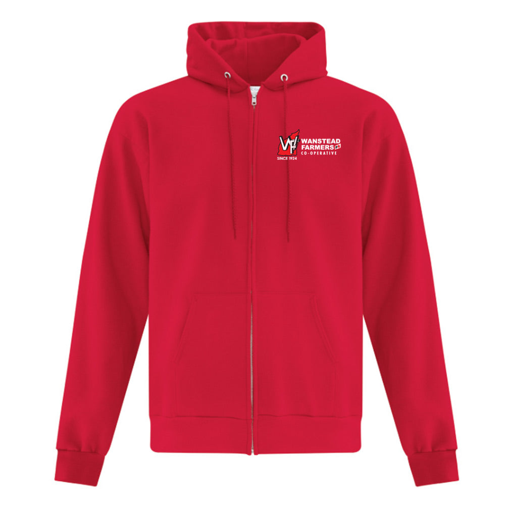 Wanstead Farmers Co-operative Adult Fleece Full Zip Hooded Sweatshirt