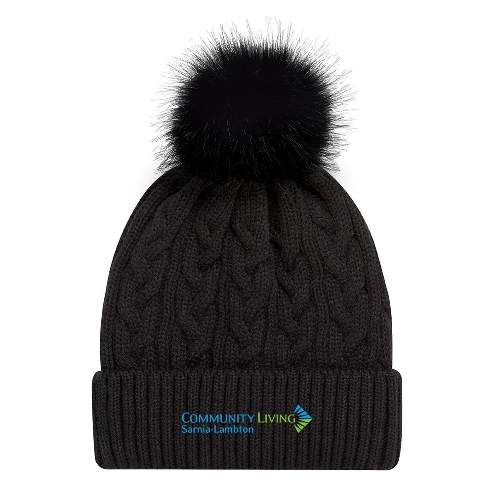 Community Living Sarnia-Lambton Faux Fur Pom Pom Cuff Toque