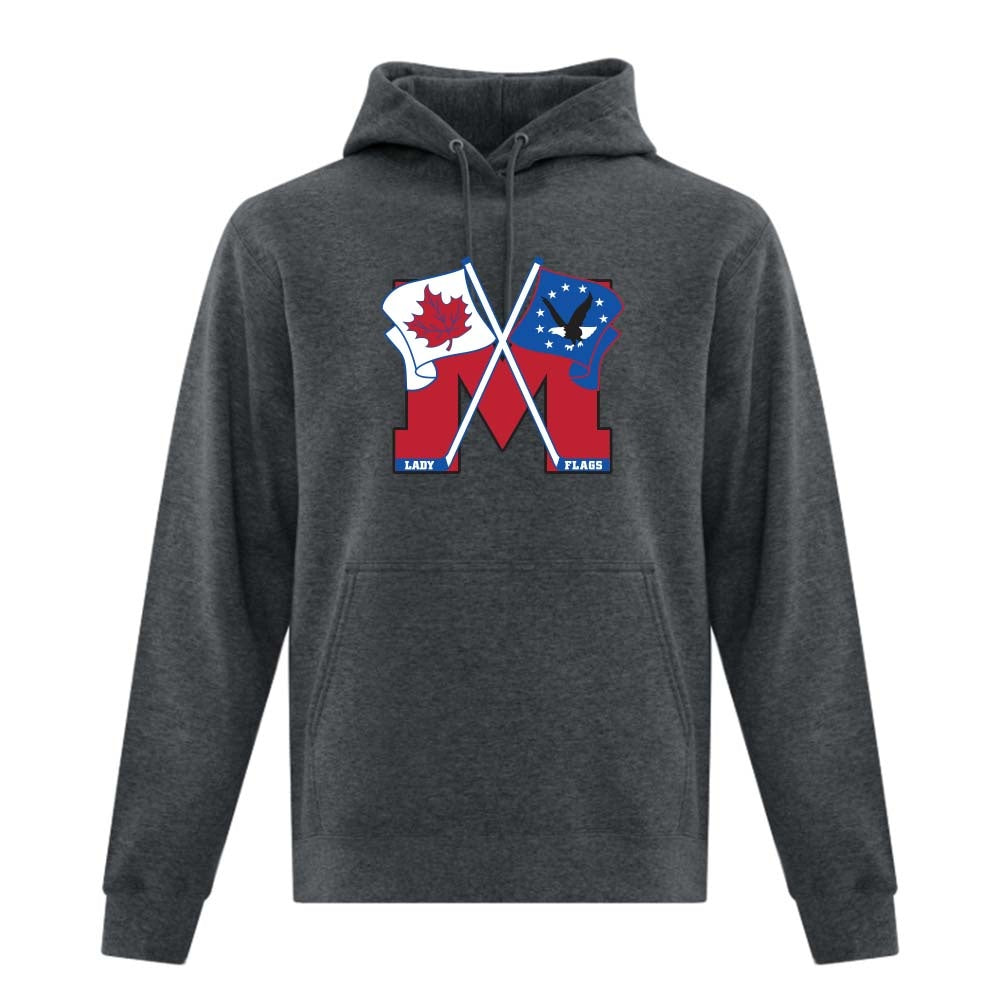 Mooretown Lady Flags Adult Fleece Hooded Sweatshirt