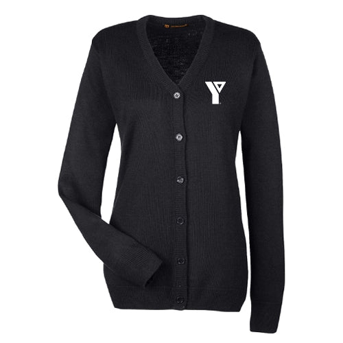YMCA Staff Ladies' Pilbloc V-Neck Button Cardigan Sweater