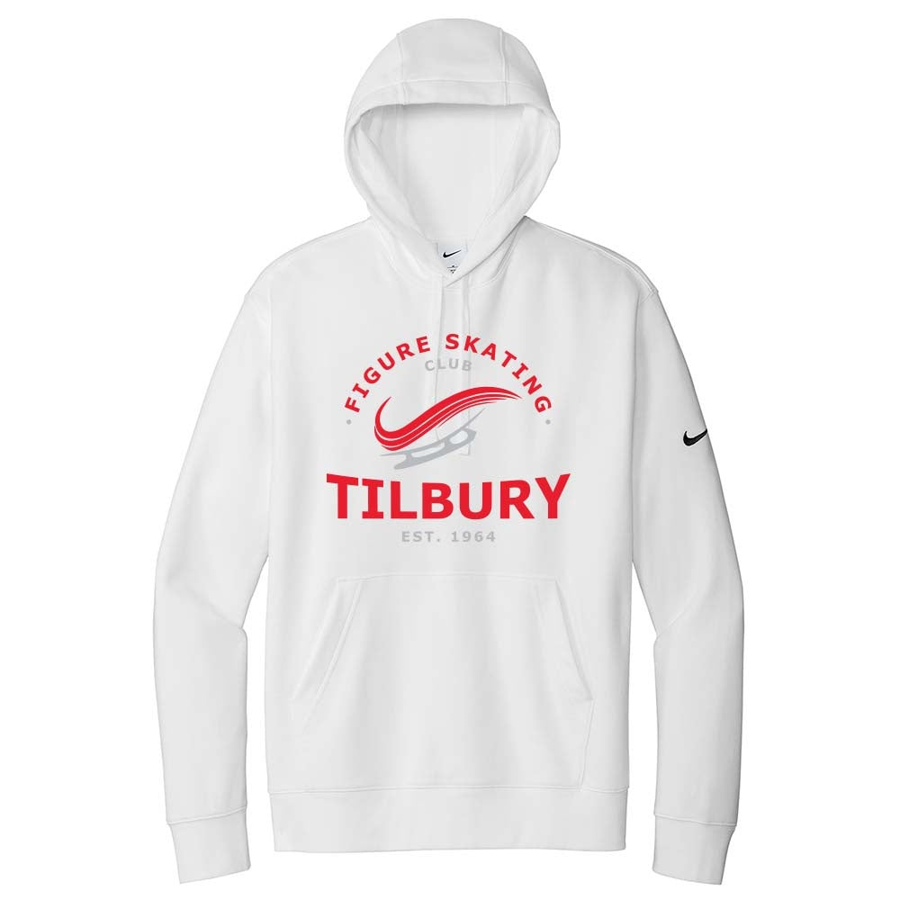 Tilbury Figure Skating Adult Nike Club Fleece Sleeve Swoosh Pullover Hoodie (Alt. Logo)