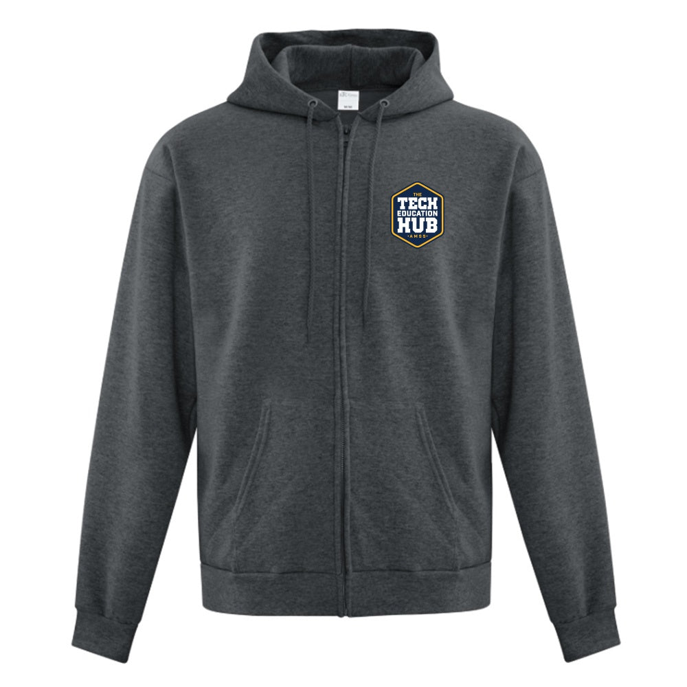 Technological Education Hub Adult Fleece Full Zip Hooded Sweatshirt