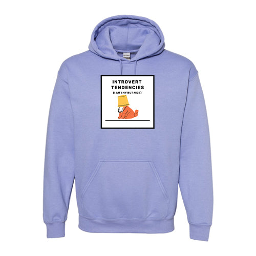 Introvert Tendencies Cotton Hooded Sweatshirt