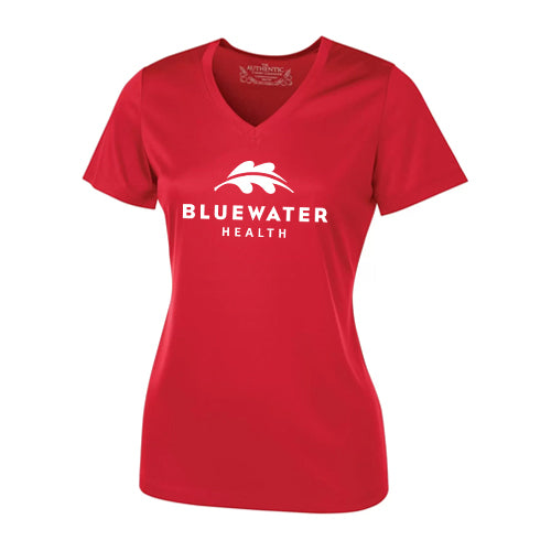 Bluewater Health Ladies' V-Neck Pro Team (Moisture Wicking) T-Shirt