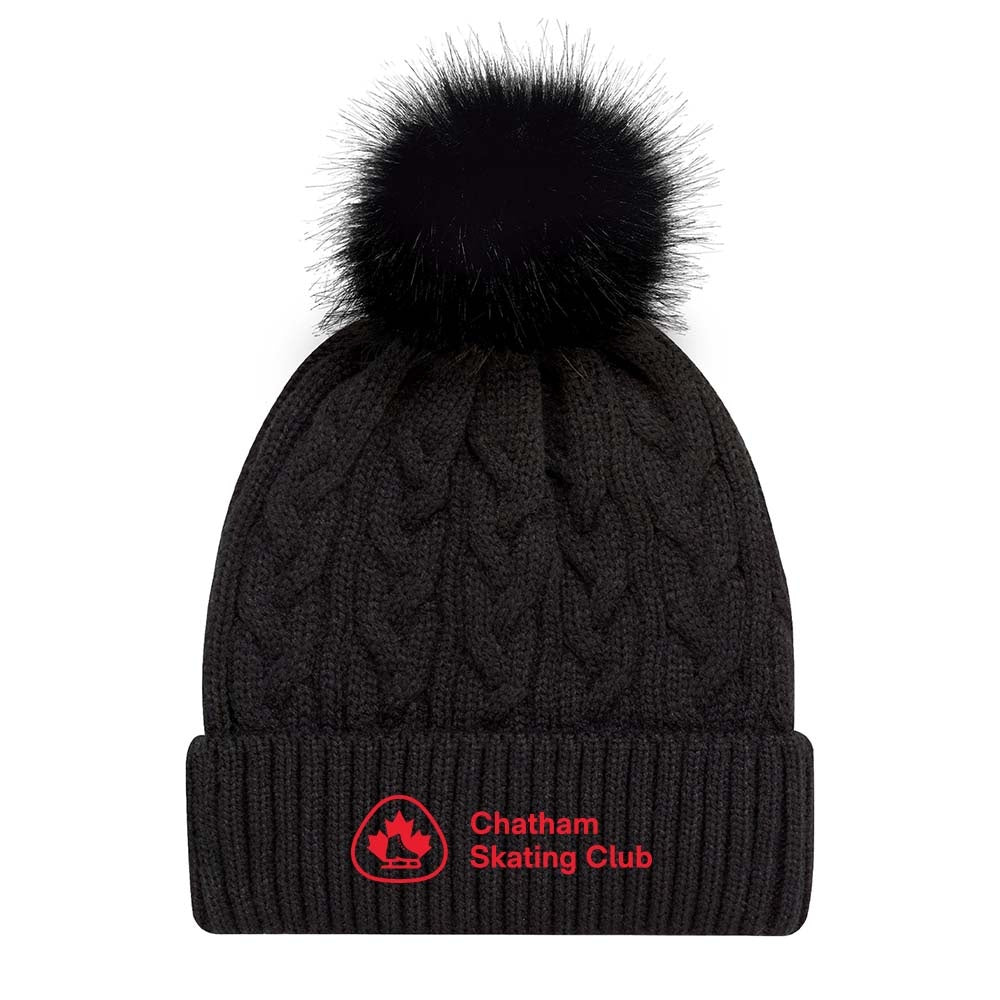 Chatham Skating Club Faux Fur Pom Pom Cuff Toque