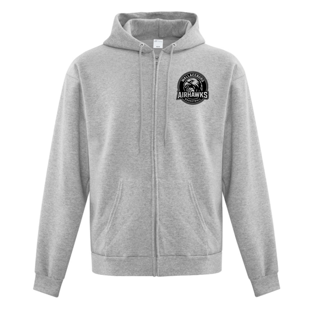 Wallaceburg Airhawks Adult Everyday Fleece Full Zip Hooded Sweatshirt