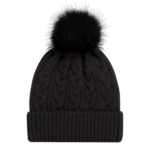 ACRYLIC CUFF POM POM TOQUE