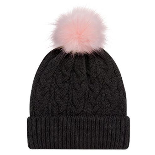 ACRYLIC CUFF POM POM TOQUE
