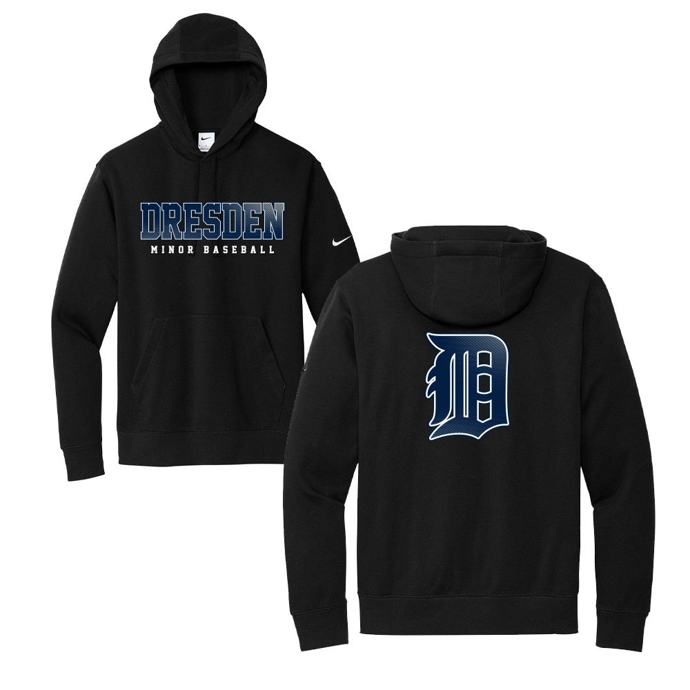 Dresden Minor Baseball Adult Nike Fleece Sleeve Swoosh Pullover Hoodie
