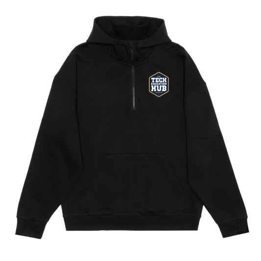 Technological Education Hub Adult Drop Shoulder 1/2 Zip Hoodie