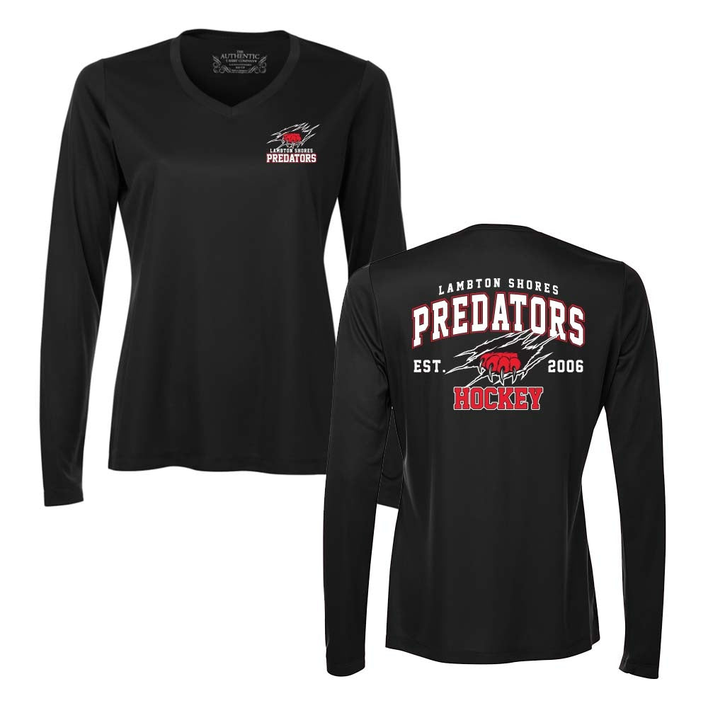 Lambton Shores Predators Ladies' Pro Team Long Sleeve V-Neck