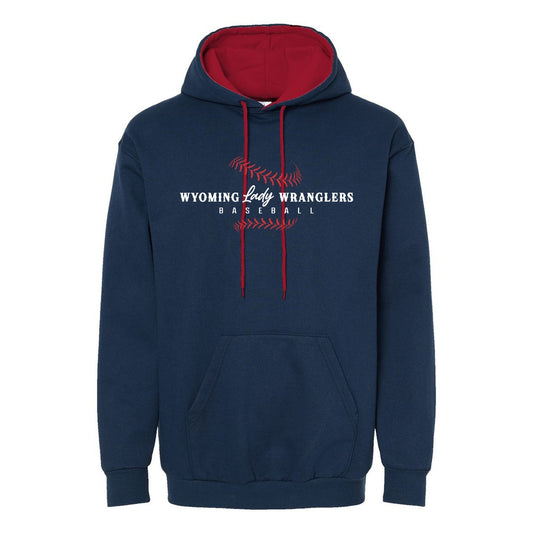 Wyoming Lady Wranglers Adult Twill King Fashion Two-Tone Hooded Sweatshirt