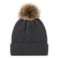 ACRYLIC CUFF POM POM TOQUE