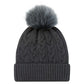 ACRYLIC CUFF POM POM TOQUE