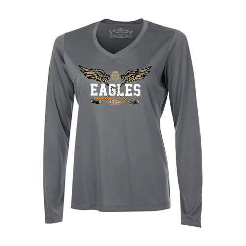 East Lambton Minor Hockey Ladies' Pro Team Long Sleeve V-Neck T-Shirt