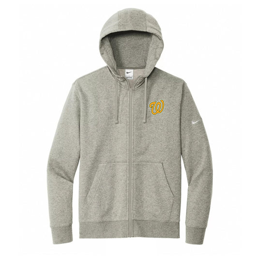 Wallaceburg Minor Baseball Adult Nike Club Fleece Sleeve Swoosh Full Zip Hoodie