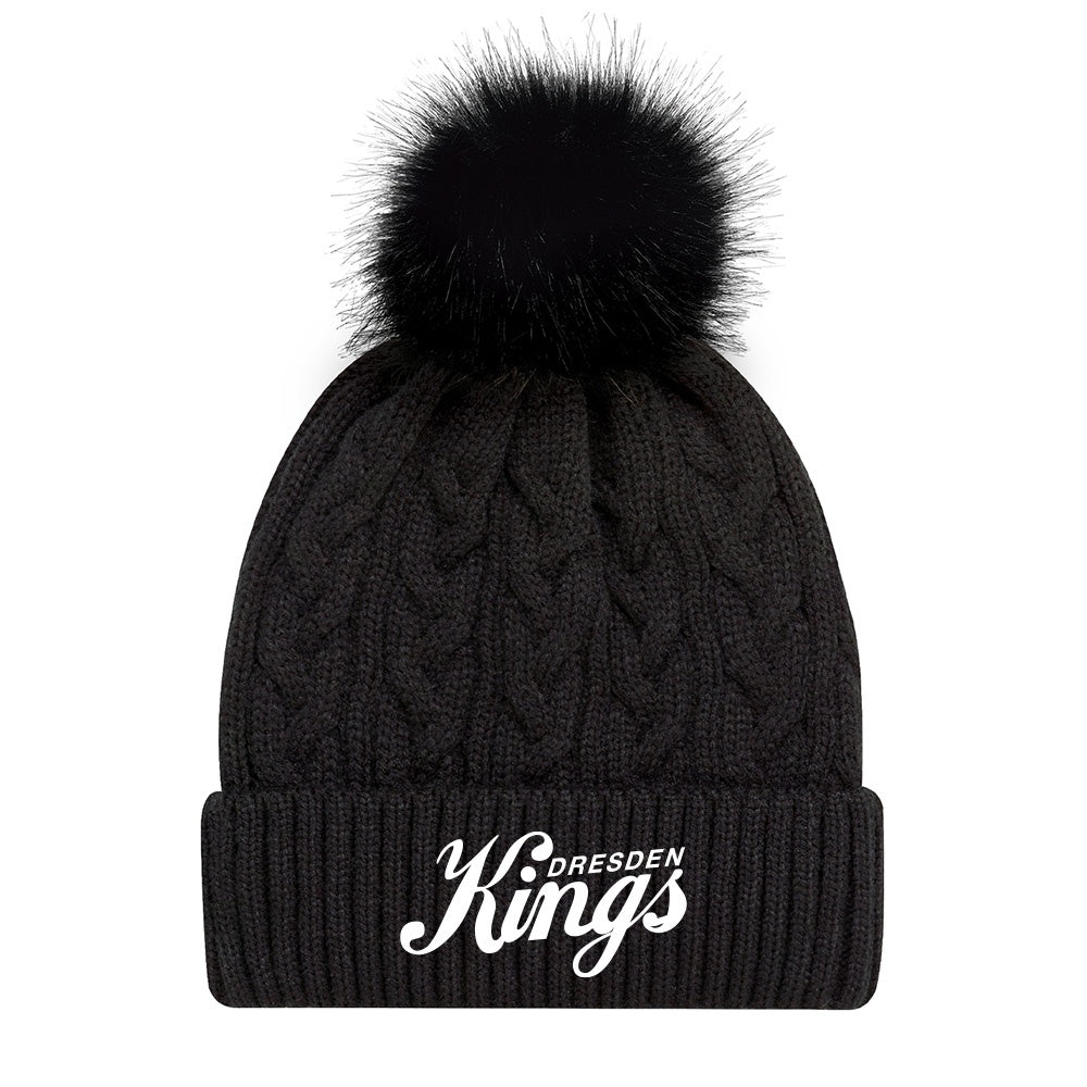 Dresden Jr Kings Faux Fur Pom Pom Cuff Toque