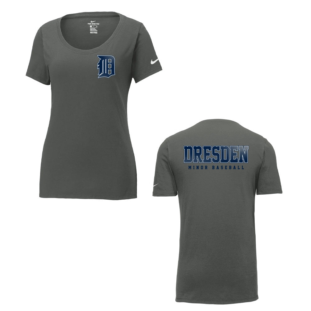 Dresden Minor Baseball Ladies' Nike Dri-FIT Cotton/Poly Scoop Neck Tee