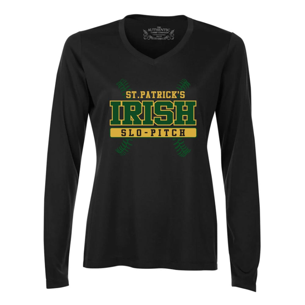 St Pats Slo-Pitch Ladies' Pro Team Long Sleeve V-Neck T-Shirt