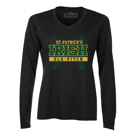 St Pats Slo-Pitch Ladies' Pro Team Long Sleeve V-Neck T-Shirt