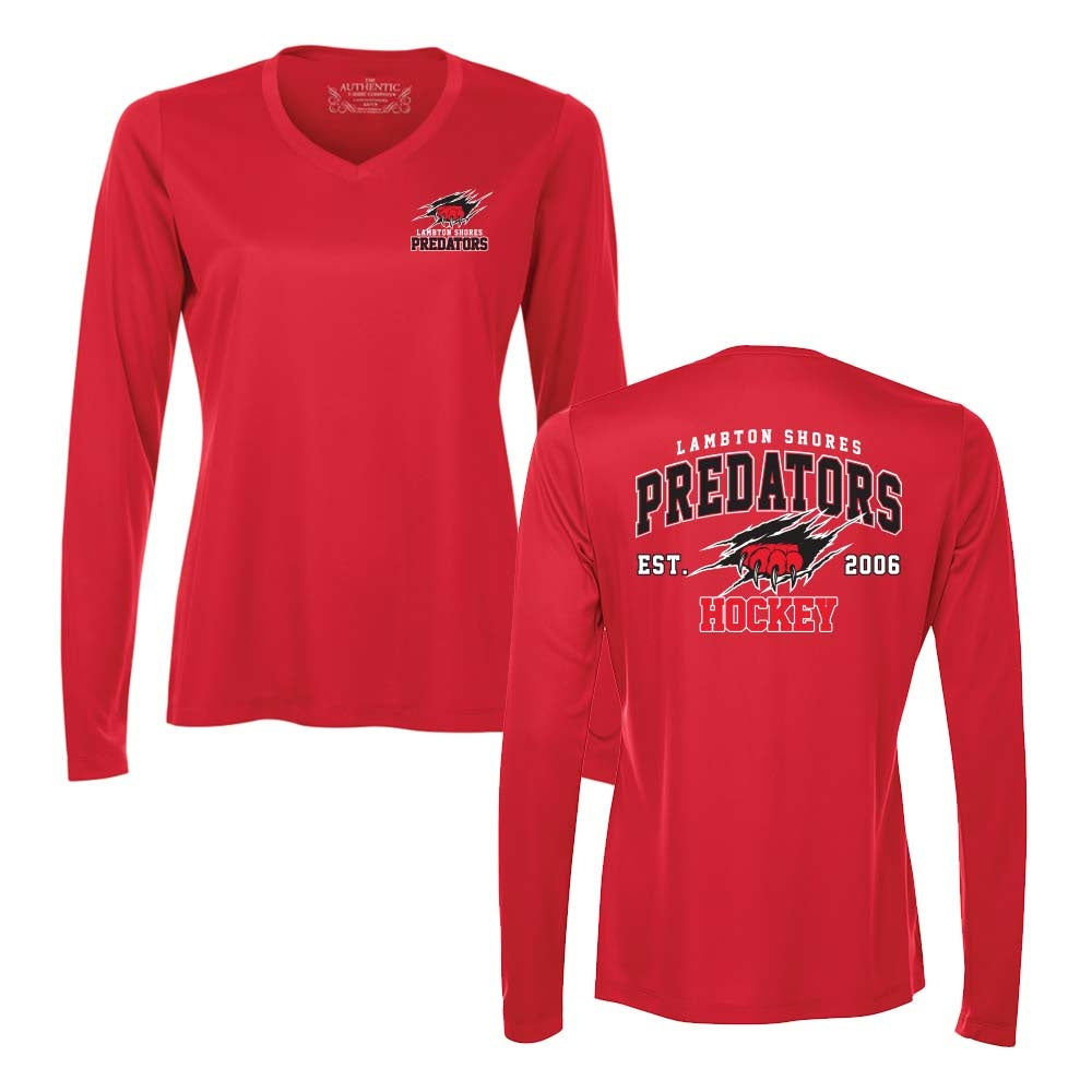Lambton Shores Predators Ladies' Pro Team Long Sleeve V-Neck
