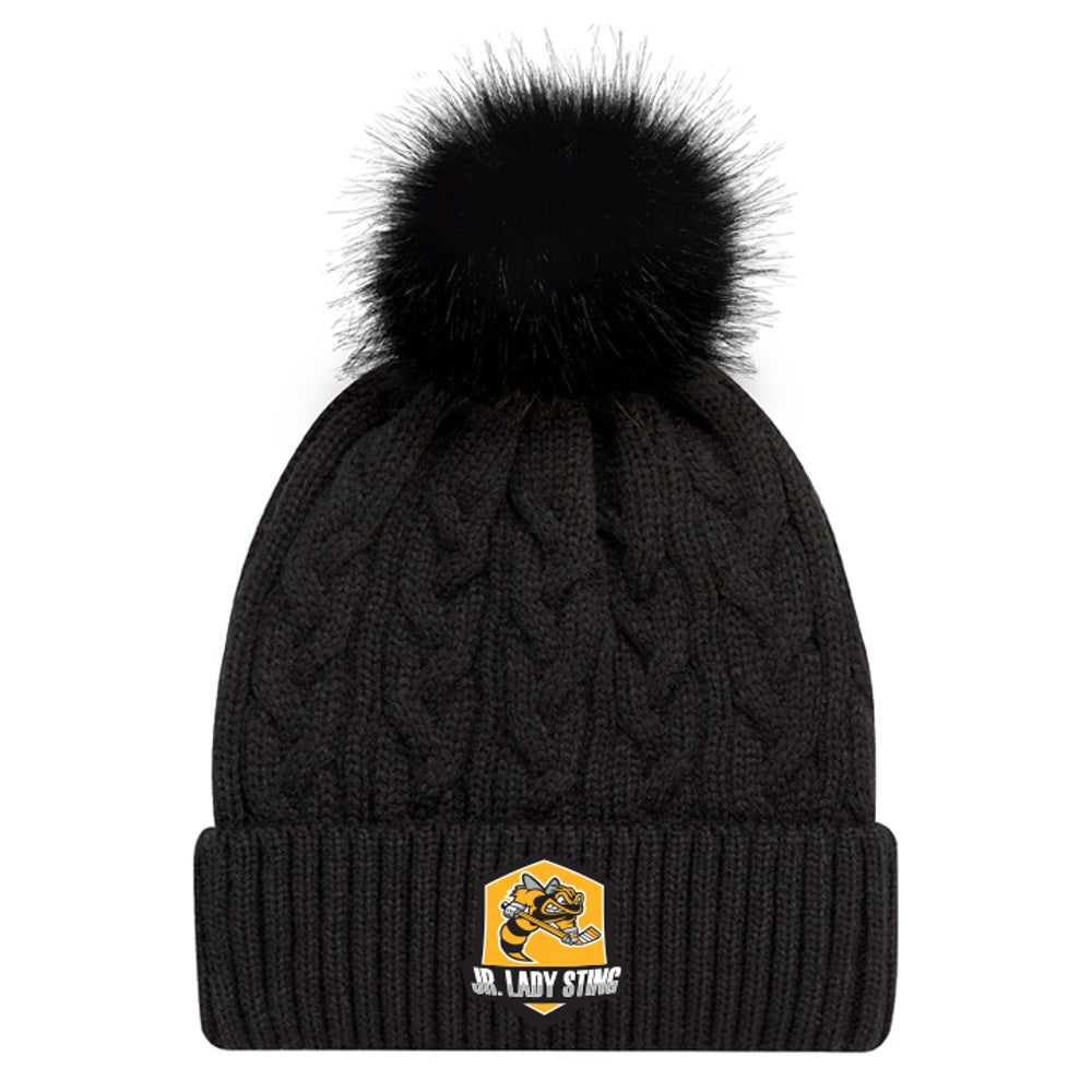 Jr Lady Sting Faux Fur Pom Pom Cuff Toque