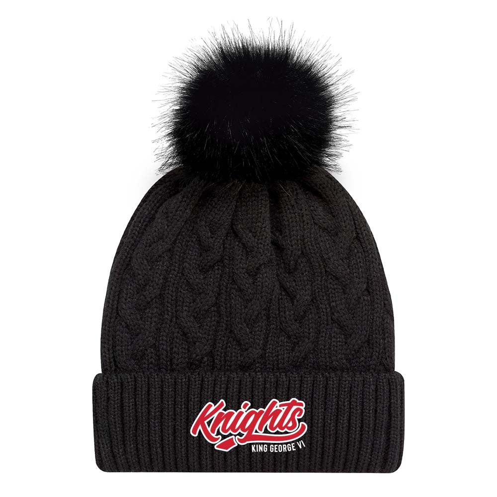 King George Faux Fur Pom Pom Cuff Toque