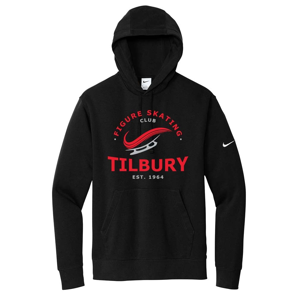 Tilbury Figure Skating Adult Nike Club Fleece Sleeve Swoosh Pullover Hoodie (Alt. Logo)