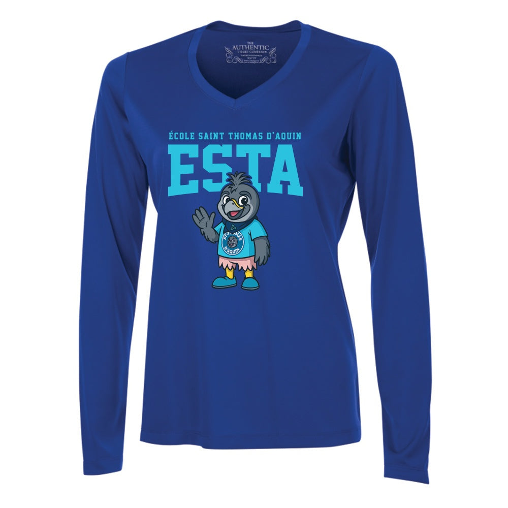 St Thomas D'Aquin Ladies' Pro Team Long Sleeve V-Neck T-Shirt