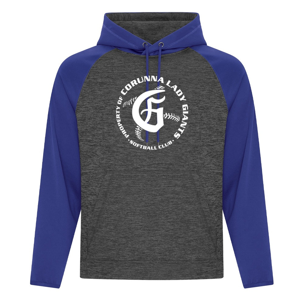 Corunna Lady Giants Adult Heather Fleece Two Tone Hoodie