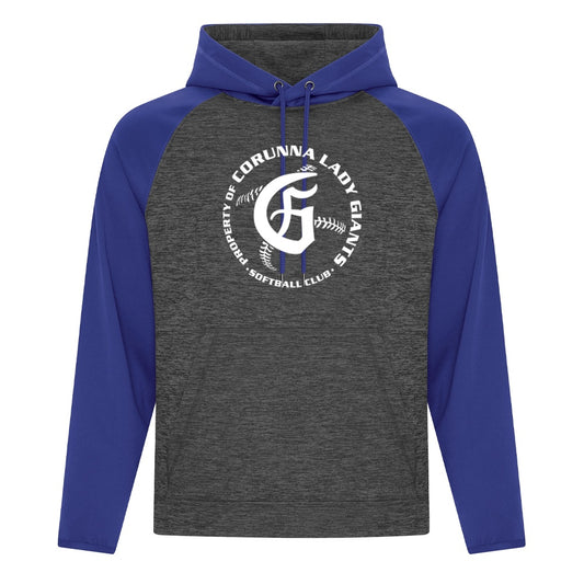 Corunna Lady Giants Adult Heather Fleece Two Tone Hoodie
