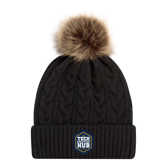 Technological Education Hub Faux Fur Pom Pom Toque